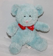 Walmart Valentines Teddy Bear 8&quot; Blue Chenille Plush Heart Bow Stuffed Soft Toy - £13.92 GBP