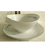 Royal Hostess Annabelle #5604 Gravy Bowl w/Drip Plate Silver Rim - £9.64 GBP