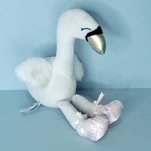 Hudson Baby HB Stork Pelican Swan Plush Bird Gold White Ballet Shoes Stuffed 11&quot; - £17.38 GBP