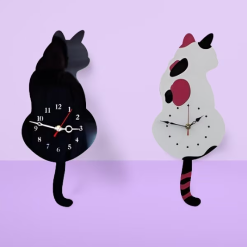 Cat Wall Clock | Cat Pendulum Wall Clock | Wall Clock | Kids Room Wall Clock - $16.95