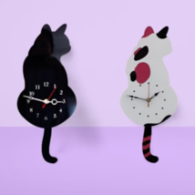 Cat Wall Clock | Cat Pendulum Wall Clock | Wall Clock | Kids Room Wall Clock - £13.54 GBP