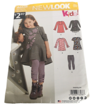 Simplicity New Look Kids Sewing Pattern A6538 Girls Dress Leggings Size ... - $7.99