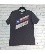 Hurley T Shirt Mens Medium Gray Texas Flag Graphic Tee Short Sleeve Crew... - $15.99