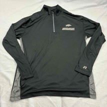 Russell Unisex Athletic Jacket Black Half-Zip University Of Arkansas Hogs Medium - £14.36 GBP