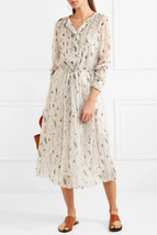 Isabel Marant Etoile Women&#39;s Baphir Printed Pleated Silk Midi Gown Dress... - £129.24 GBP