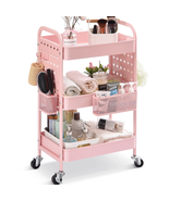 Utility 3 Tier Rolling Tool Cart With Wheels Storage Kitchen Trolley Shelf - $70.52+