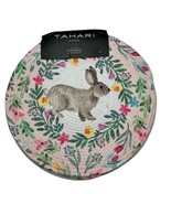 Tahari Home Placemats Easter Bunny Rabbit Spring Floral Round Heavy Brai... - $524.88 MXN