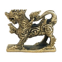 Lion Figure Thai Amulet Singha Hindu Divinity Lucky Talisman Vintage Bra... - £13.29 GBP