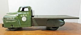 Antique 1940s Marx pressed steel USA Mobile artillery truck Flat bed - $115.20