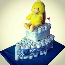 Ship Diaper Cake. Neutral baby shower centerpiece - £43.27 GBP