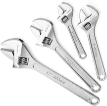 4-Piece Adjustable Wrench Set, Forged, Heat Treated, (6&quot;, 8&quot;, 10&quot;, 12&quot;) - £31.35 GBP