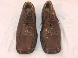 Men&#39;s Stacy Adams Brown Leather Lace Up 9.5M Dress Square Toe Shoes - £20.64 GBP