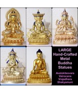 LARGE ARTISAN BUDDHA STATUE-Avalokitesvara Virocana Shakyamuni Vajradhar... - $552.66 CAD+