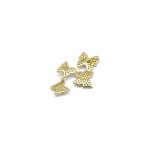 Gold Clear CZ Four Butterflies Charm, Sku#LD425 - $5.99