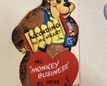 Vintage Valentine Greeting Card Monkey Business Box4 - $3.95