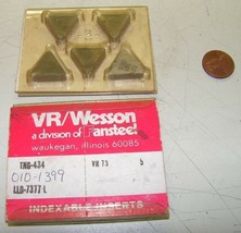 5 NEW VR / WESSON  FANSTEEL INDEXABLE CUTTING INSERTS - $14.99
