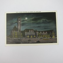 Train Postcard Union Station At Night St. Louis Missouri Antique UNPOSTED - £5.58 GBP