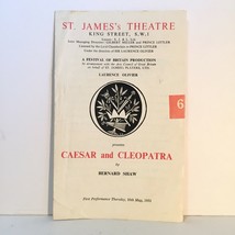 1951 St. James&#39;s Theatre Playbill Laurence Olivier Vivien Leigh Caesar C... - £31.04 GBP