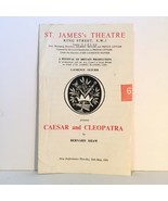 1951 St. James&#39;s Theatre Playbill Laurence Olivier Vivien Leigh Caesar C... - £30.95 GBP