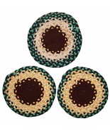 Handmade antique American Braided sit covers rugs 1.2&#39; (38cm) 1940s - 1C459 - $222.66 CAD