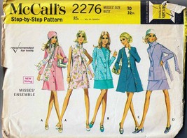 1970 Misses&#39; Dress, Skirt, Blouse &amp; Coat Mc Call&#39;s Pattern 2276 - Size 10 - £9.45 GBP