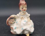 Vintage Josef Originals California Camille Girl Sitting With Basket Of F... - $44.54