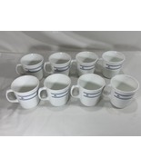 8 CORELLE Coffee Tea Juice Water Cups w/4 Blue Rings + Tulips - $213.52 MXN