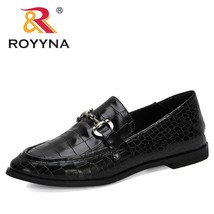 ROYYNA 2021 New Arrival  Women Chunky Heels Casual Hoof Pumps Round Toe Leather  - £39.07 GBP