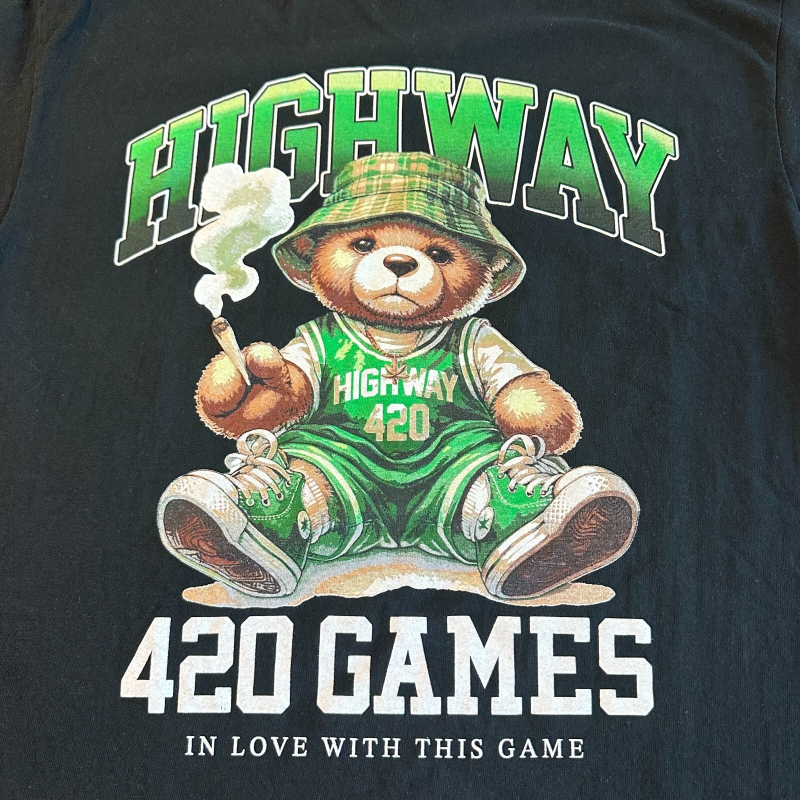 BrandMakers Group Black Highway 420 Size Large Bear Grass Street Wear T ... - $39.62