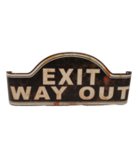 Exit Way Out Curved Metal Wall Decor Sign Vintage Style Movie Theatre Ga... - $22.99