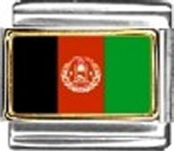 Afghanistan Photo Flag Italian Charm Bracelet Jewelry Link - £7.01 GBP