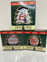 Coca-Cola Trim A Tree Collection Christmas Ornament lot of 3 x85 - $187.71 MXN
