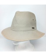Vintage Stetson Made in USA Khaki Tan Canvas Safari Fedora Hat Size Medium - $475.03 MXN
