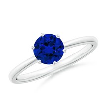 ANGARA Lab-Grown Ct 1 Blue Sapphire Solitaire Engagement Ring in 14K Sol... - $746.10