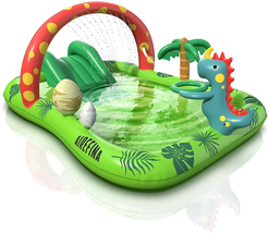 Dino Planet Inflatable Play Center,  Kids Pool, 97"X76"X41" Summer Swim ... - $185.69