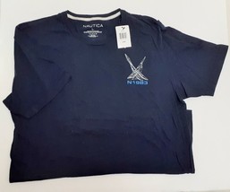 NAUTICA N1983 T-Shirt Crew-Neck Logo Graphic Tee Short Sleeve Navy New with Tag - £30.67 GBP