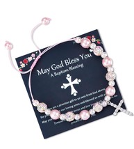 Bracelets for Girls Flower Girls, Pink Pearl - £43.21 GBP