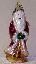 SANTA Glass Christmas Ornament 7&quot; Tall  - $12.00
