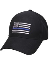 NEW! Thin Blue Line Hat Cap Police Lives Matter Black Blue One Size Men ... - £15.69 GBP