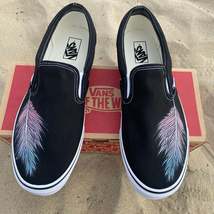 Feather Black Slip On Vans - Men&#39;s And Women&#39;s Shoes - £132.89 GBP