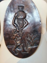 Vintage Handcarved African Mother Carrying Child On Her Back Wall Plaque - £17.54 GBP