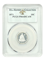 1871 10C Pcgs PR64DCAM Ex: D.L. Hansen - £2,102.43 GBP