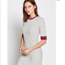 NWT Joie Women&#39;s Short Sleeve Tralena Ribbed Striped Tee T Shirt Knit Dress M - £42.67 GBP