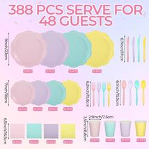 Pastel Party Supplies 388 Pc Tableware Set Easter Shower Serves 48 - $32.95