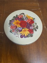 Deluxe Fruitcake Tin 7 In Floral Cookie Canister Vintage Sewing Corsican... - $186.77 MXN