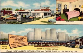 Covey&#39;s New America Motor Lodge And Coffee Shop Salt Lake City Utah Post... - $10.00