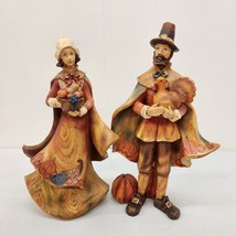 Vintage Pilgrim Couple Figurine by Roman Inc Rare Thanksgiving 9 Inch Ta... - £41.61 GBP