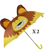 Pack of 2 Children Kids Animated 3D Pop Up Yellow Safari Lion Umbrella 3... - $39.64 CAD