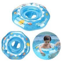 Inflatable Baby Swimming Float With Safe Seat For Age 6-36 Months Toddler (Blue) - £20.26 GBP