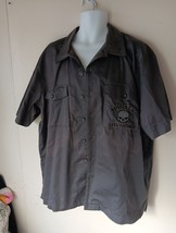 Harley Davidson Garage Mechanic Shirt Men’s XL Button Down Blk/Gry Skull - $39.60